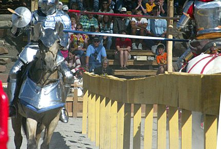 Gary Young participating in medieval jousting tournament